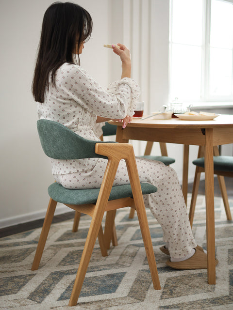 Solid oak wood chair natural soft backreast Atena