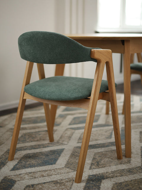 Solid oak wood chair natural soft backreast Atena