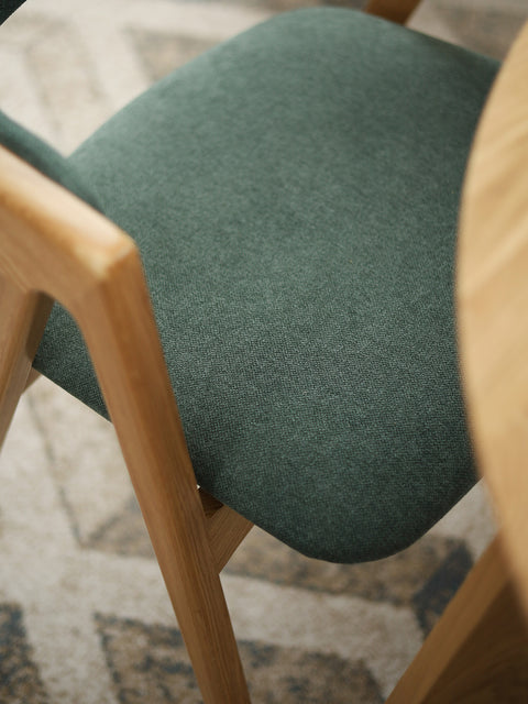 Solid oak wood chair natural soft backreast Atena