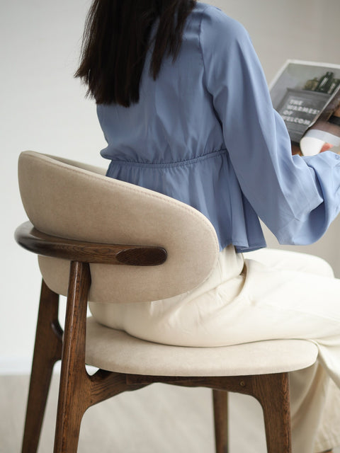 Solid oak wood dining chair soft smoked Roses