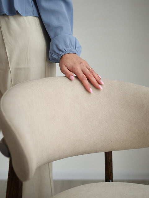 Solid oak wood dining chair soft smoked Roses