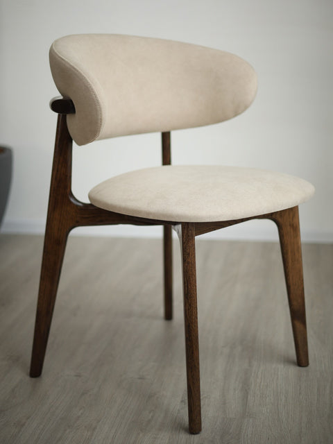 Solid oak wood dining chair soft smoked Roses