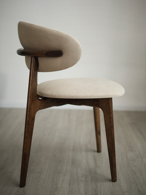 Solid oak wood dining chair soft smoked Roses