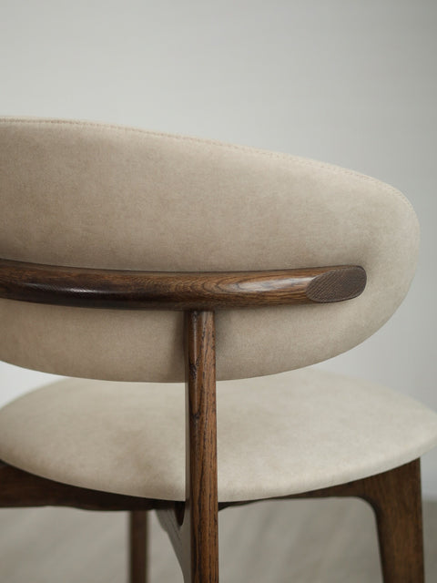 Solid oak wood dining chair soft smoked Roses