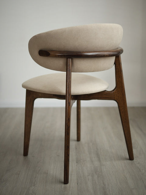 Solid oak wood dining chair soft smoked Roses