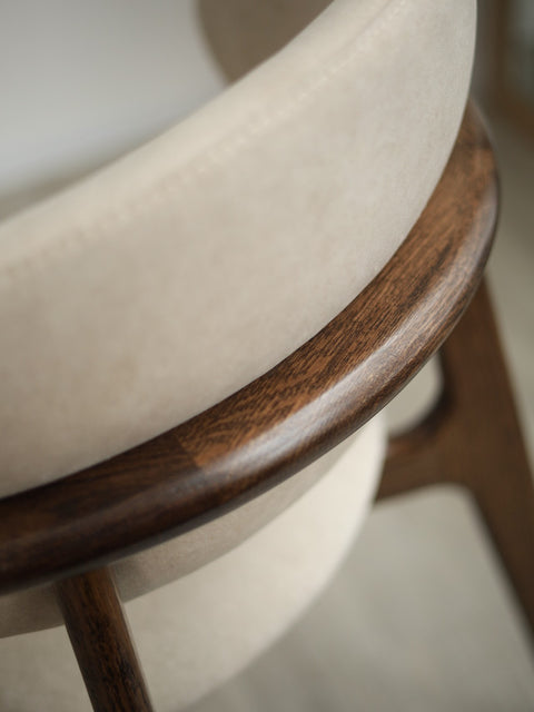 Solid oak wood dining chair soft smoked Roses