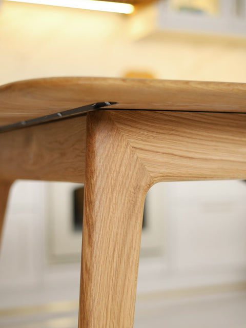 Extendable solid wood oak table natural 160-205x90x76 cm Toscana