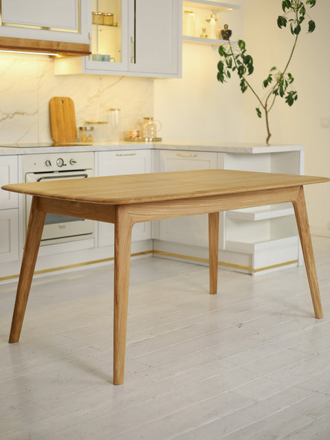 Tavolo allungabile in rovere massello naturale 160-205x90x76 cm Toscana