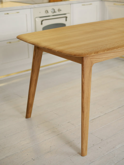 Extendable solid wood oak table natural 160-205x90x76 cm Toscana
