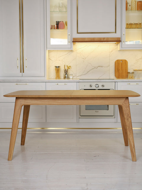 Extendable solid wood oak table natural 160-205x90x76 cm Toscana