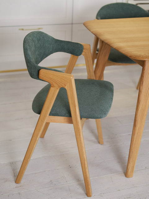 Solid oak wood chair natural soft backreast Atena