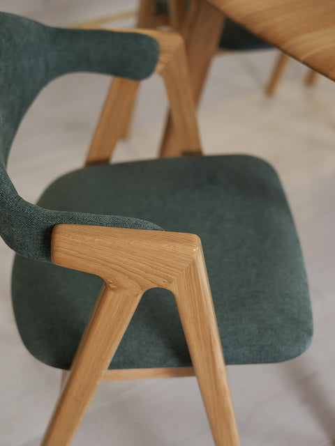 Solid oak wood chair natural soft backreast Atena