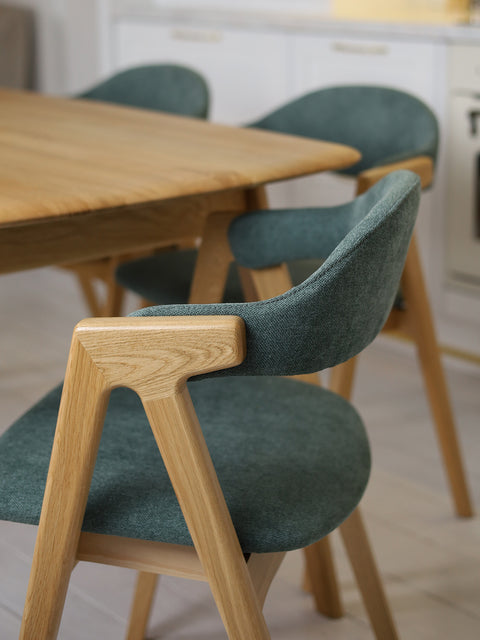 Solid oak wood chair natural soft backreast Atena