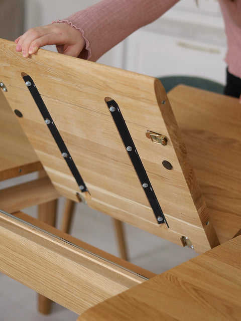 Extendable solid wood oak table natural 160-205x90x76 cm Toscana