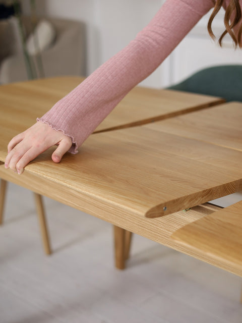Extendable solid wood oak table natural 160-205x90x76 cm Toscana