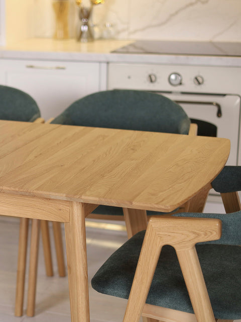 Extendable solid oak wood table natural 4-6 seater Venezia