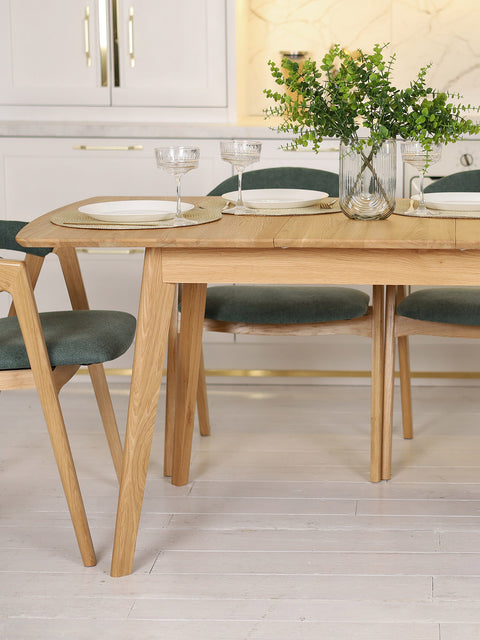 Extendable solid oak wood table natural 4-6 seater Venezia