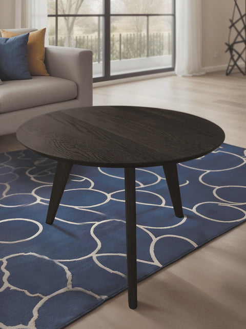 Tavolino da caffè 70 cm rovere massello finitura olio naturale moderno nero Logan