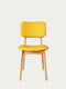 Sedia 81 cm in rovere massello e tessuto moderno con sedile morbido giallo naturale Mevis
