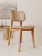 Dining chair of solid oak wood brown beige soft Mevis