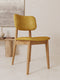 Dining chair of solid oak brown yellow soft Mevis