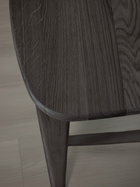 Sedia da bar in legno massello di rovere nero seduta rigida Paolo