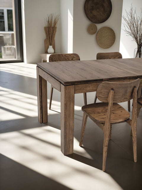 Sedia da pranzo in rovere massello fumè 80 cm Paolo.
