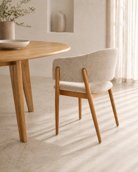 Sedia da pranzo  in rovere massello naturale beige Sonata