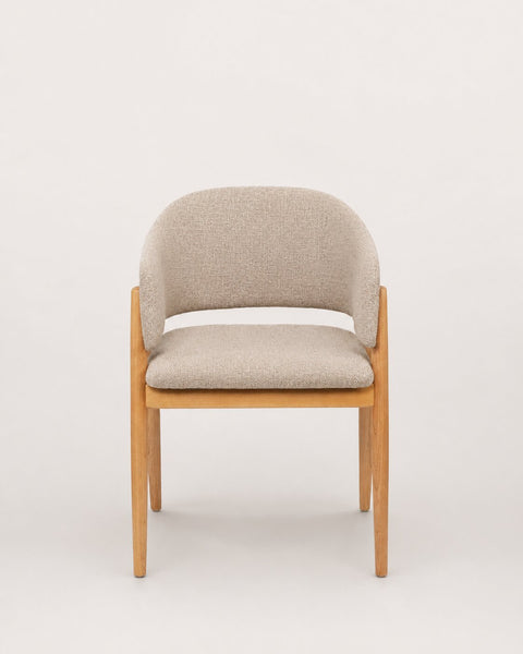 Sedia da pranzo  in rovere massello naturale beige Sonata