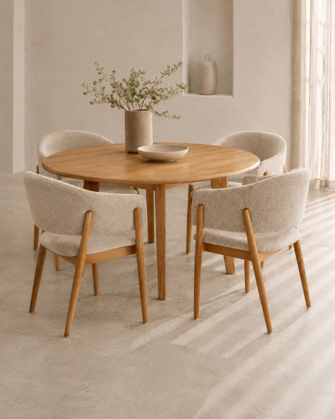 Sedia da pranzo  in rovere massello naturale beige Sonata