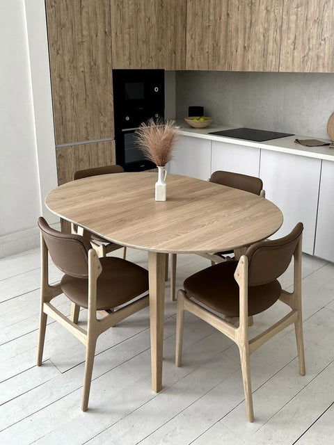 Dining extendable table solid oak modern nordic Sun