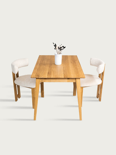 Dining extendable table solid oak modern natural Austin