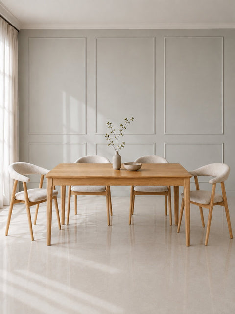 Solid oak wood dining chair natural soft  76 cm Armonia