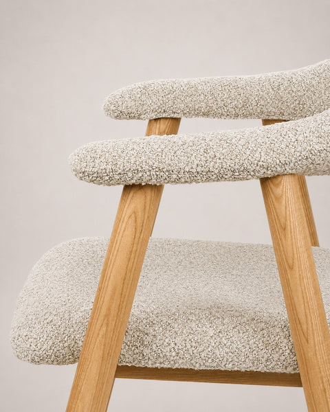 Solid oak wood dining chair natural soft  76 cm Armonia