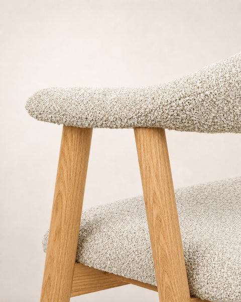 Solid oak wood dining chair natural soft  76 cm Armonia