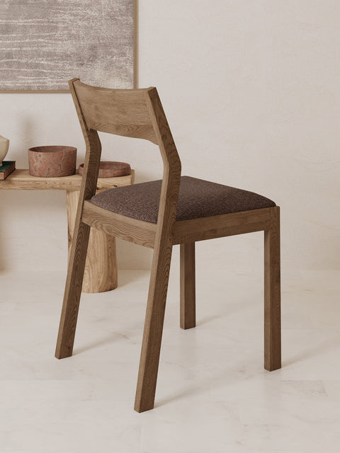 Sedia in legno massello di rovere fumé soft Vinci