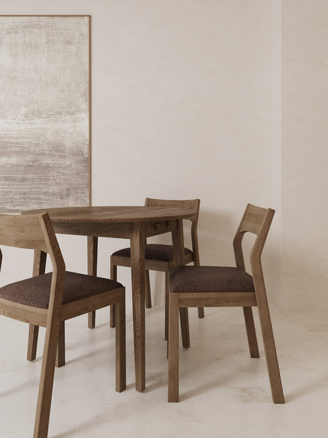 Sedia in legno massello di rovere fumé soft Vinci