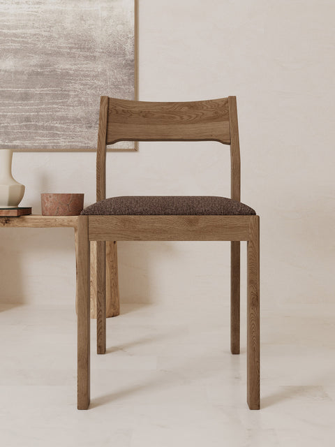 Sedia in legno massello di rovere fumé soft Vinci