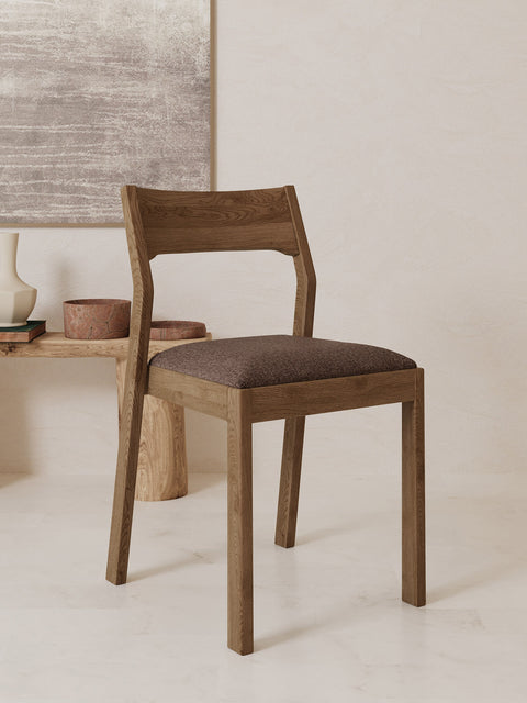 Sedia in legno massello di rovere fumé soft Vinci