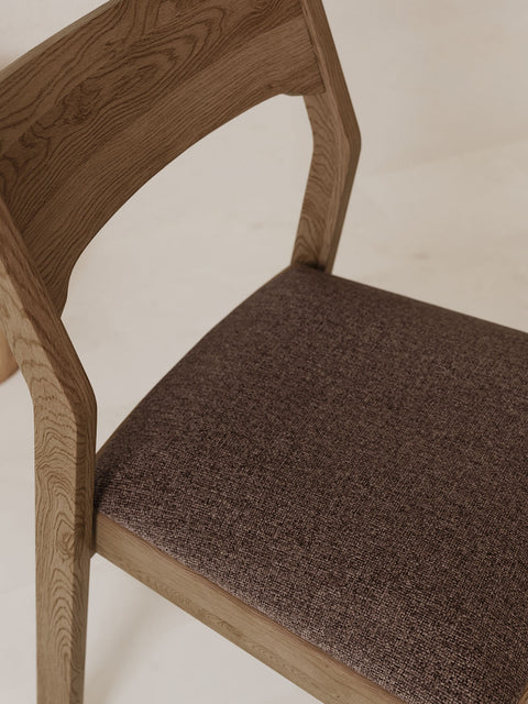 Sedia in legno massello di rovere fumé soft Vinci