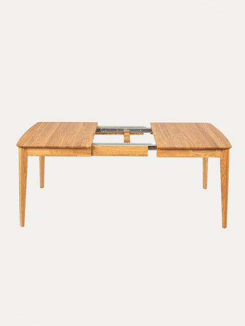 Solid oak extendable dining transformer table natural Atlante