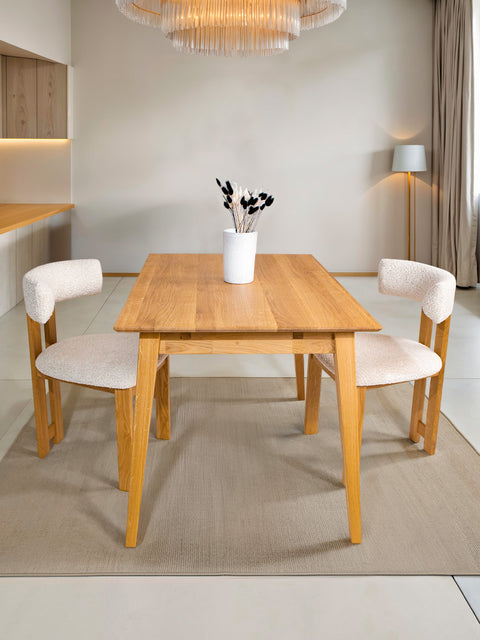 Tavolo da pranzo allungabile in rovere massello moderno naturale Austin