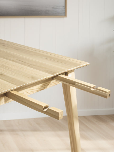 Tavolo da pranzo allungabile in rovere massello moderno bianco Austin