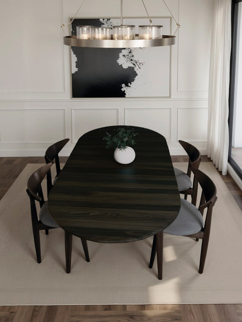 Dining Table of solid oak modern nordic black Florence