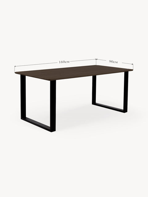 Dining Table of solid oak nordic loft black Ronelle