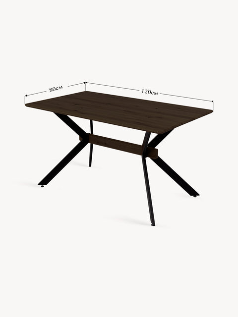 Dining table rectangular of solid oak modern black Ercole