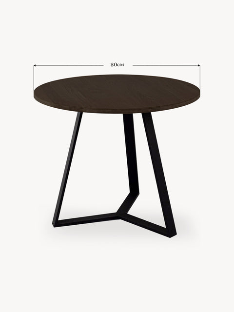 Dining table 3 legged of solid oak modern black Alloy