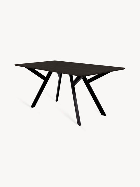 Dining table rectangular of solid oak modern black Gabriel