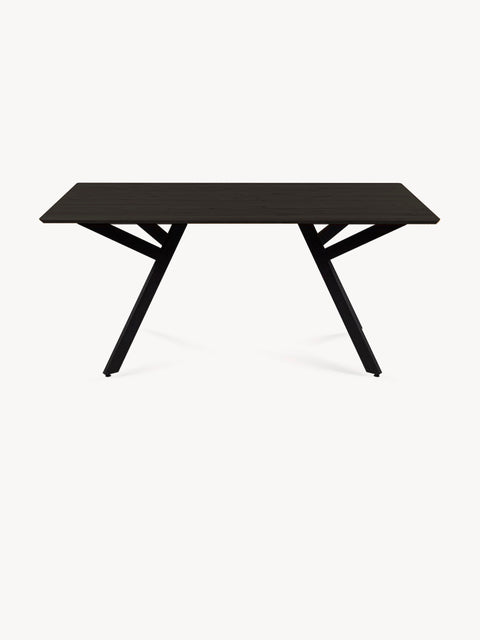 Dining table rectangular of solid oak modern black Gabriel