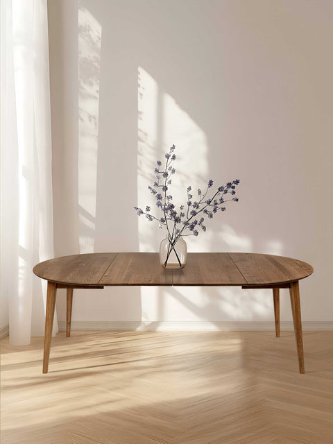 Extendable dining table of solid oak wood 120-220 cm Nico